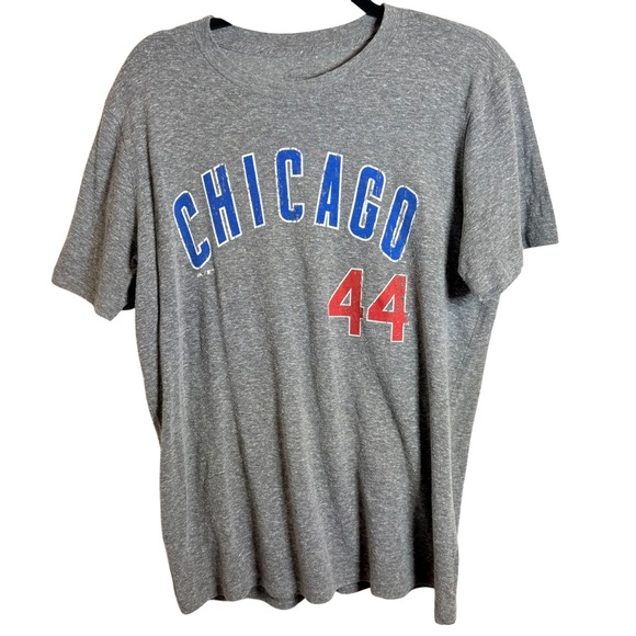 Majestic Threads Large Gray and Blue Chicago Short Sleeve Tee - Picture 1 of 8